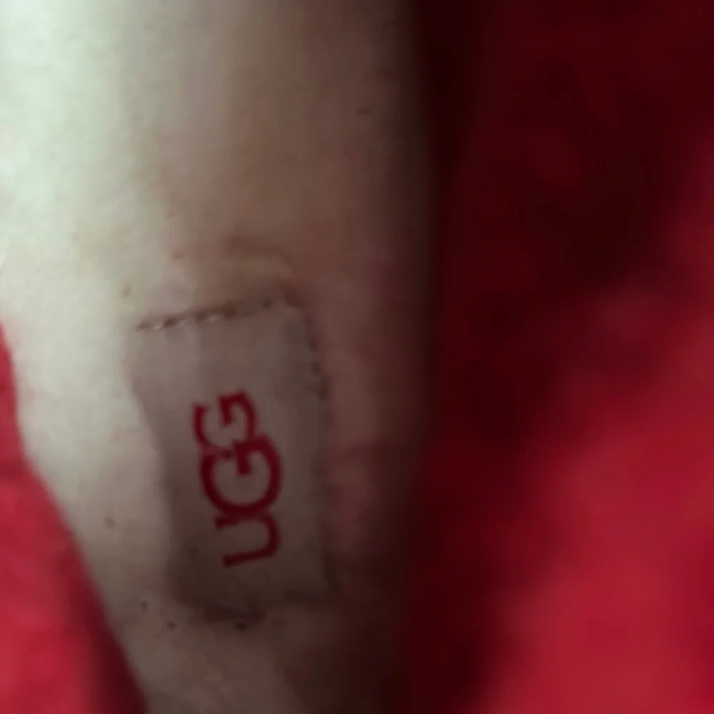 UGG Red Moccasin Shoes Plush Lining - Picture 13 of 13
